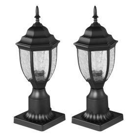 VEVOR 2 Pack Dusk to Dawn Outdoor Post Light, 15.35 in, Waterproof Lamp Post Light Fixtures with 3.5 in Pier Mount Base Glass Shade