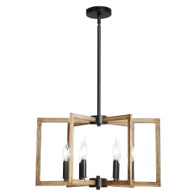 VEVOR 6-Light Chandelier, Metal Farmhouse Chandelier, Adjustable Height, Dining Room Hanging Light Fixture for Ceilings, Modern Chandelier for Be