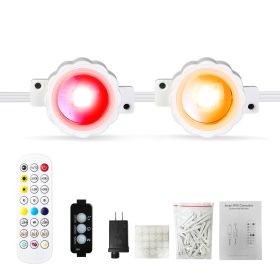 101FT Length Permanent Outdoor Lights With 72Pcs RGB Beads IP67 Waterproof Smart Eave Light For Halloween Christmas Daily House Lighting Works wi