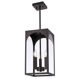 Large Outdoor Pendant Light Fixtures 3-Light, Exterior Hanging Lantern Porch Light Adjustable (Number of Light: 3-Light, Color: Oil Rubbed Bronze)